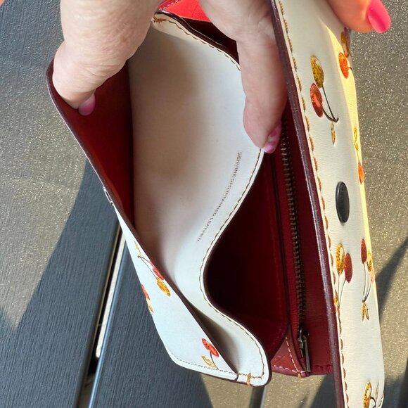 Coach Cherry Sparkle Print Wristlet Clutch NWT - Picture 8 of 10